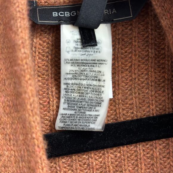 BCBGMaxazria Cardigan XXS Tan Merino Wool Blend - Picture 3 of 8